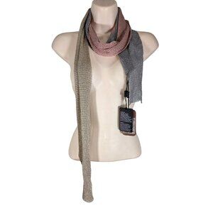 NWT 270$ Missoni Colorblock Gold Pink Silver Scarf Shimmer Glitter 88 x 5